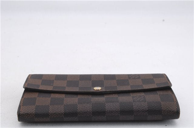 Authentic Louis Vuitton Damier Portefeuille Sarah Purse Wallet N61734 LV 7226D