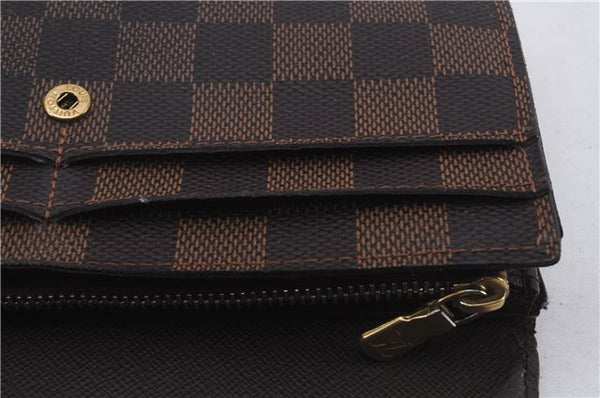 Authentic Louis Vuitton Damier Portefeuille Sarah Purse Wallet N61734 LV 7226D