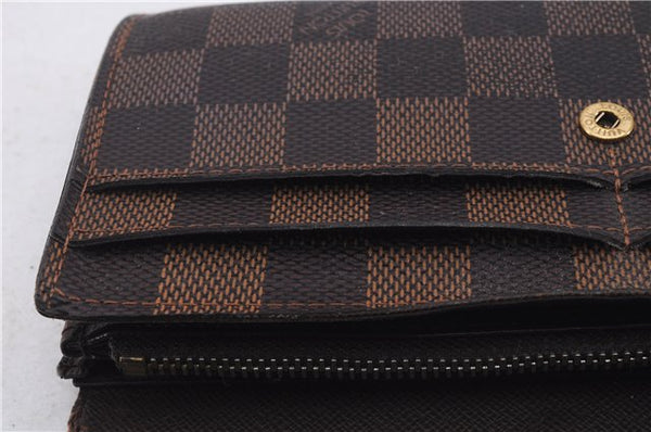 Authentic Louis Vuitton Damier Portefeuille Sarah Purse Wallet N61734 LV 7226D