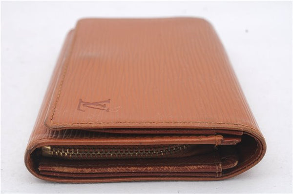 Auth Louis Vuitton Epi Porte Monnaie Billets Tresor Wallet Brown M6350H LV 7227D