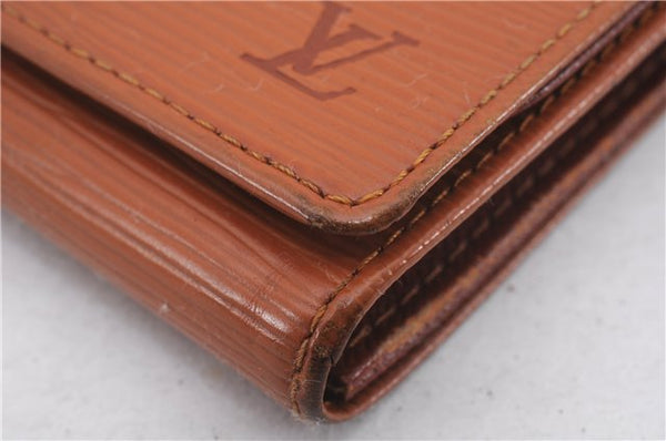 Auth Louis Vuitton Epi Porte Monnaie Billets Tresor Wallet Brown M6350H LV 7227D