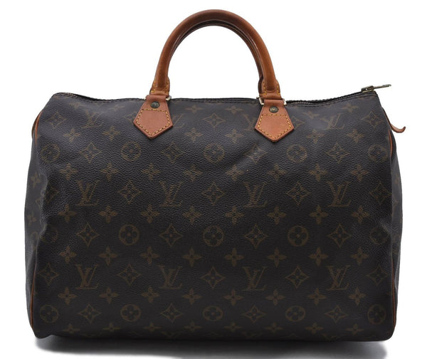 Authentic LOUIS VUITTON Monogram Speedy 35 Hand Bag M41524 LV 7228C