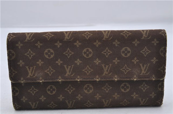 Louis Vuitton Monogram Mini Lin Portefeuille Sarah Wallet Brown M95234 LV 7228D