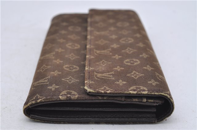 Louis Vuitton Monogram Mini Lin Portefeuille Sarah Wallet Brown M95234 LV 7228D