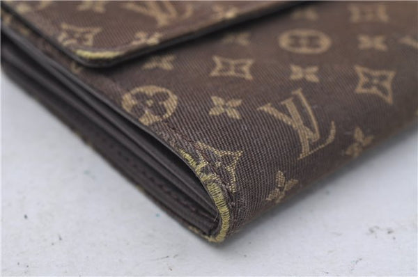 Louis Vuitton Monogram Mini Lin Portefeuille Sarah Wallet Brown M95234 LV 7228D