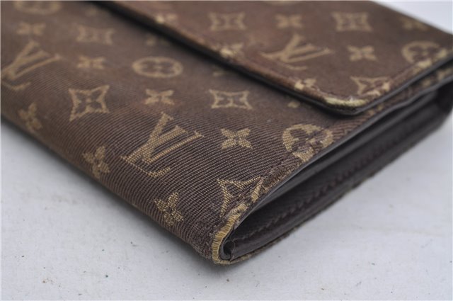 Louis Vuitton Monogram Mini Lin Portefeuille Sarah Wallet Brown M95234 LV 7228D