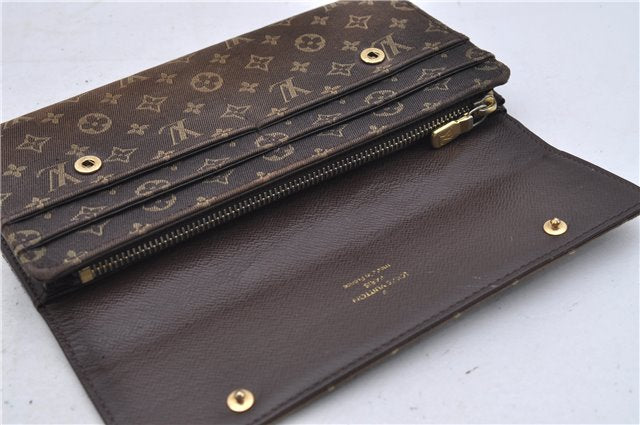 Louis Vuitton Monogram Mini Lin Portefeuille Sarah Wallet Brown M95234 LV 7228D