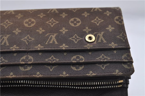 Louis Vuitton Monogram Mini Lin Portefeuille Sarah Wallet Brown M95234 LV 7228D