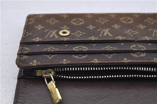 Louis Vuitton Monogram Mini Lin Portefeuille Sarah Wallet Brown M95234 LV 7228D