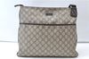 Authentic GUCCI Shoulder Cross Body Bag GG PVC Leather 141198 Brown 7231E
