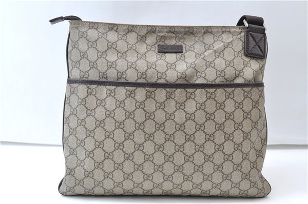 Authentic GUCCI Shoulder Cross Body Bag GG PVC Leather 141198 Brown 7231E