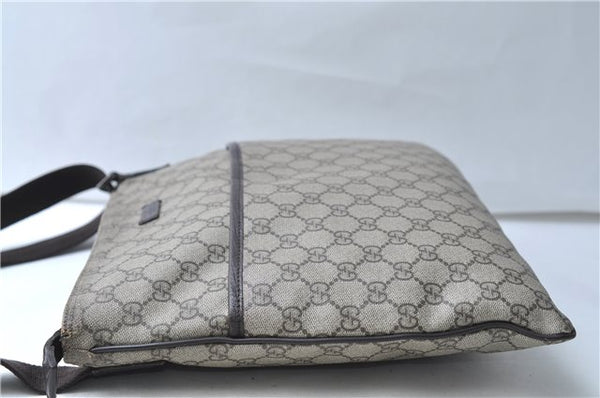 Authentic GUCCI Shoulder Cross Body Bag GG PVC Leather 141198 Brown 7231E