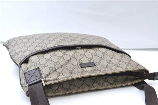 Authentic GUCCI Shoulder Cross Body Bag GG PVC Leather 141198 Brown 7231E