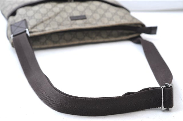 Authentic GUCCI Shoulder Cross Body Bag GG PVC Leather 141198 Brown 7231E
