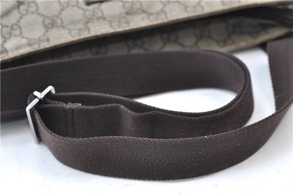 Authentic GUCCI Shoulder Cross Body Bag GG PVC Leather 141198 Brown 7231E