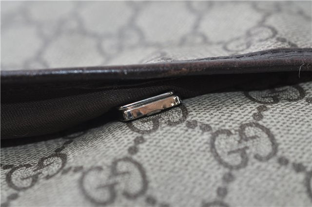 Authentic GUCCI Shoulder Cross Body Bag GG PVC Leather 141198 Brown 7231E