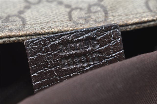 Authentic GUCCI Shoulder Cross Body Bag GG PVC Leather 141198 Brown 7231E