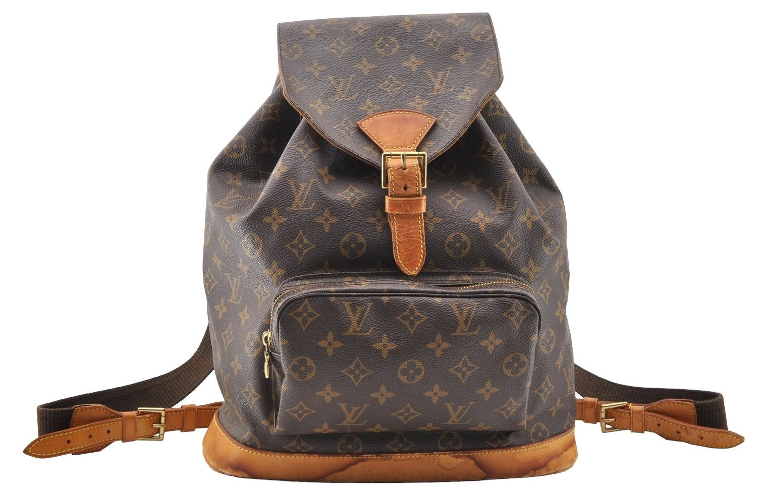 Authentic Louis Vuitton Monogram Montsouris GM Backpack M51135 LV 7233I