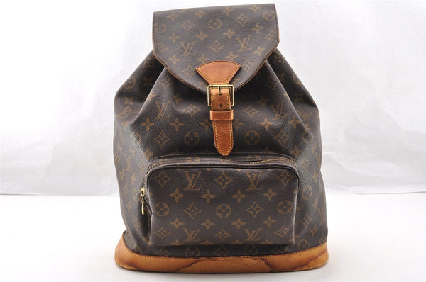 Authentic Louis Vuitton Monogram Montsouris GM Backpack M51135 LV 7233I