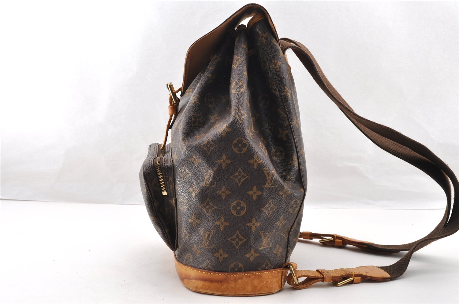 Authentic Louis Vuitton Monogram Montsouris GM Backpack M51135 LV 7233I