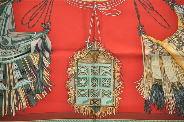 Authentic HERMES Carre 90 Scarf "CUIRS DU DESERT" Silk Brown 7234E