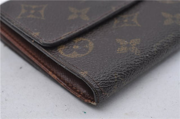 Auth Louis Vuitton Monogram Porte Monnaie Billet Carte Credit M61652 LV 7235D