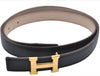 Authentic HERMES Mini Constance Leather Belt Size 75cm 29.5" Black Beige 7235E