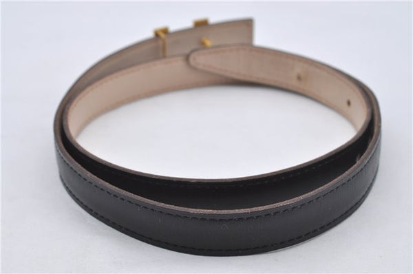 Authentic HERMES Mini Constance Leather Belt Size 75cm 29.5" Black Beige 7235E