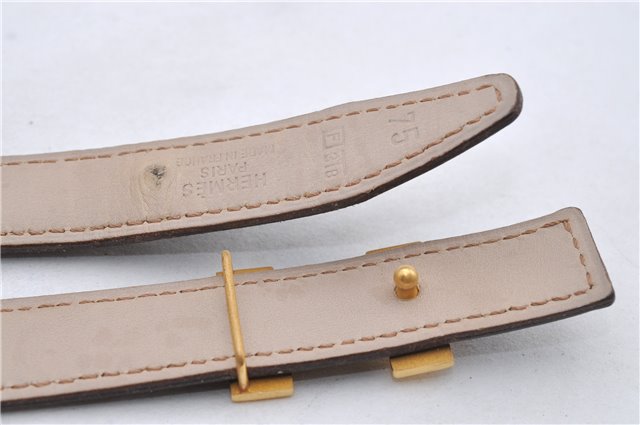 Authentic HERMES Mini Constance Leather Belt Size 75cm 29.5