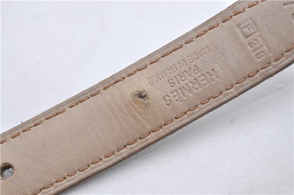 Authentic HERMES Mini Constance Leather Belt Size 75cm 29.5" Black Beige 7235E