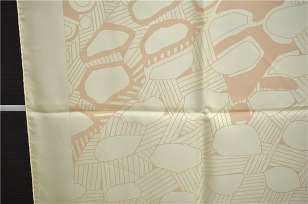 Authentic HERMES Carre 90 Scarf "GRANDS FONDS detai" Silk Ivory 7239E