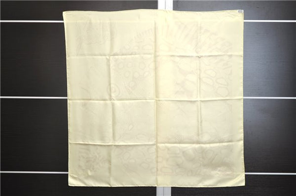 Authentic HERMES Carre 90 Scarf "GRANDS FONDS detai" Silk Ivory 7239E