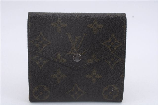 Authentic Louis Vuitton Monogram Trifold Wallet Pass Case Brown 3Set LV 7240D