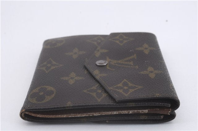 Authentic Louis Vuitton Monogram Trifold Wallet Pass Case Brown 3Set LV 7240D