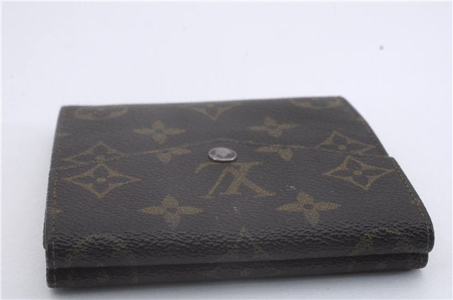 Authentic Louis Vuitton Monogram Trifold Wallet Pass Case Brown 3Set LV 7240D