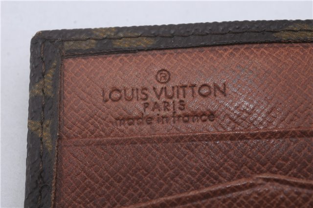 Authentic Louis Vuitton Monogram Trifold Wallet Pass Case Brown 3Set LV 7240D