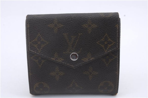 Authentic Louis Vuitton Monogram Trifold Wallet Pass Case Brown 3Set LV 7240D