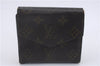 Authentic Louis Vuitton Monogram Trifold Wallet Pass Case Brown 3Set LV 7240D