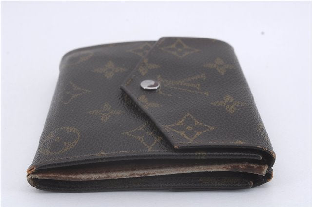 Authentic Louis Vuitton Monogram Trifold Wallet Pass Case Brown 3Set LV 7240D