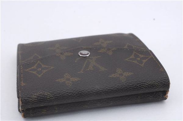 Authentic Louis Vuitton Monogram Trifold Wallet Pass Case Brown 3Set LV 7240D