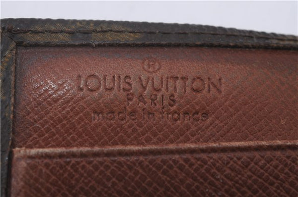 Authentic Louis Vuitton Monogram Trifold Wallet Pass Case Brown 3Set LV 7240D