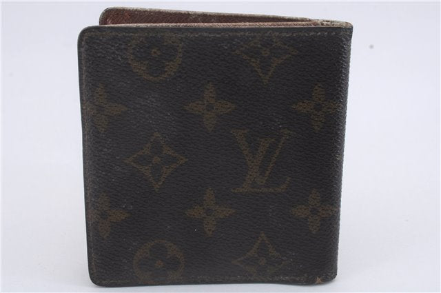 Authentic Louis Vuitton Monogram Trifold Wallet Pass Case Brown 3Set LV 7240D