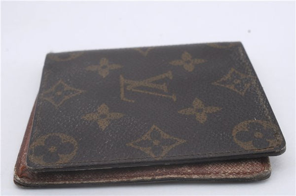 Authentic Louis Vuitton Monogram Trifold Wallet Pass Case Brown 3Set LV 7240D