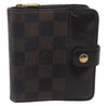 Authentic Louis Vuitton Damier Compact Zip Bifold Wallet Purse N61668 LV 7241D