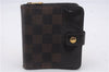 Authentic Louis Vuitton Damier Compact Zip Bifold Wallet Purse N61668 LV 7241D