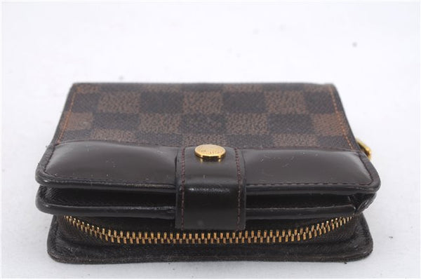 Authentic Louis Vuitton Damier Compact Zip Bifold Wallet Purse N61668 LV 7241D