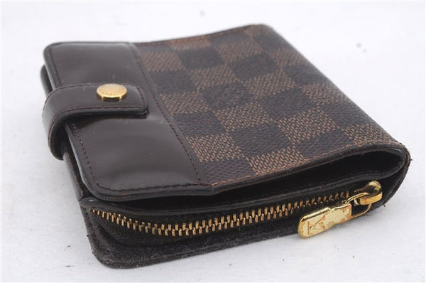 Authentic Louis Vuitton Damier Compact Zip Bifold Wallet Purse N61668 LV 7241D