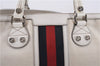 Authentic GUCCI Sherry Line Shoulder Tote Bag Canvas Leather 232973 White 7241F