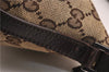 Authentic GUCCI Web Sherry Line Hand Pouch GG Canvas Leather 141809 Brown 7242E