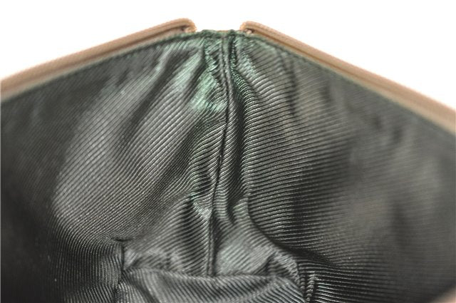 Authentic GUCCI Web Sherry Line Hand Pouch GG Canvas Leather 141809 Brown 7242E